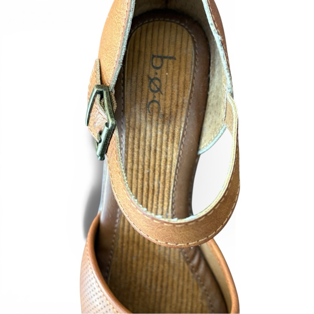 NWOT BOC Tan Platform Mules with Strap - Picture 3 of 7